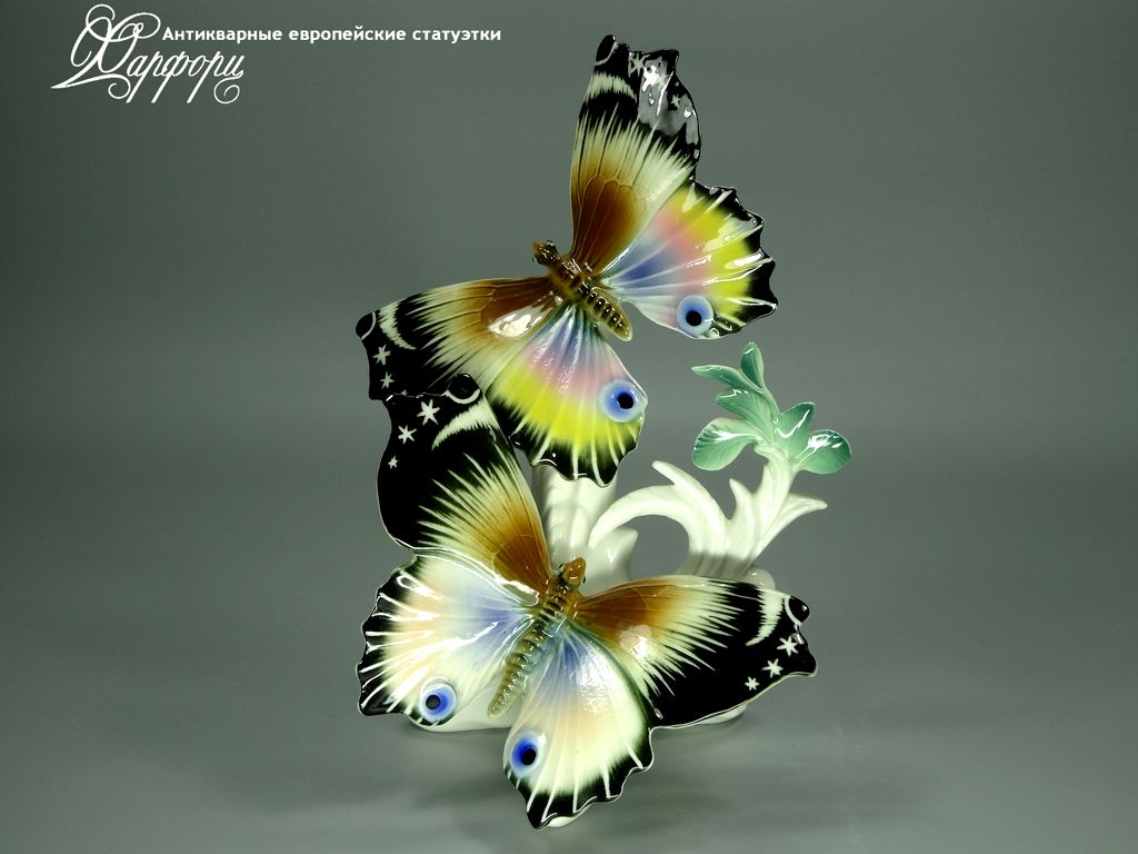 Купить фарфоровые статуэтки KARL ENS, Бабочки павлиний глаз, Германия